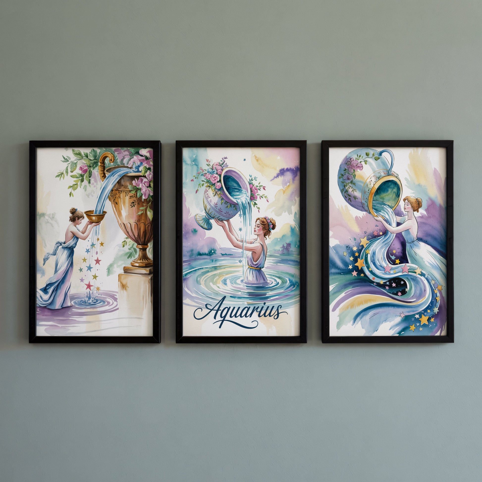Aisle29 Posters Aquarius Bearer Wall Art (Set of 3)