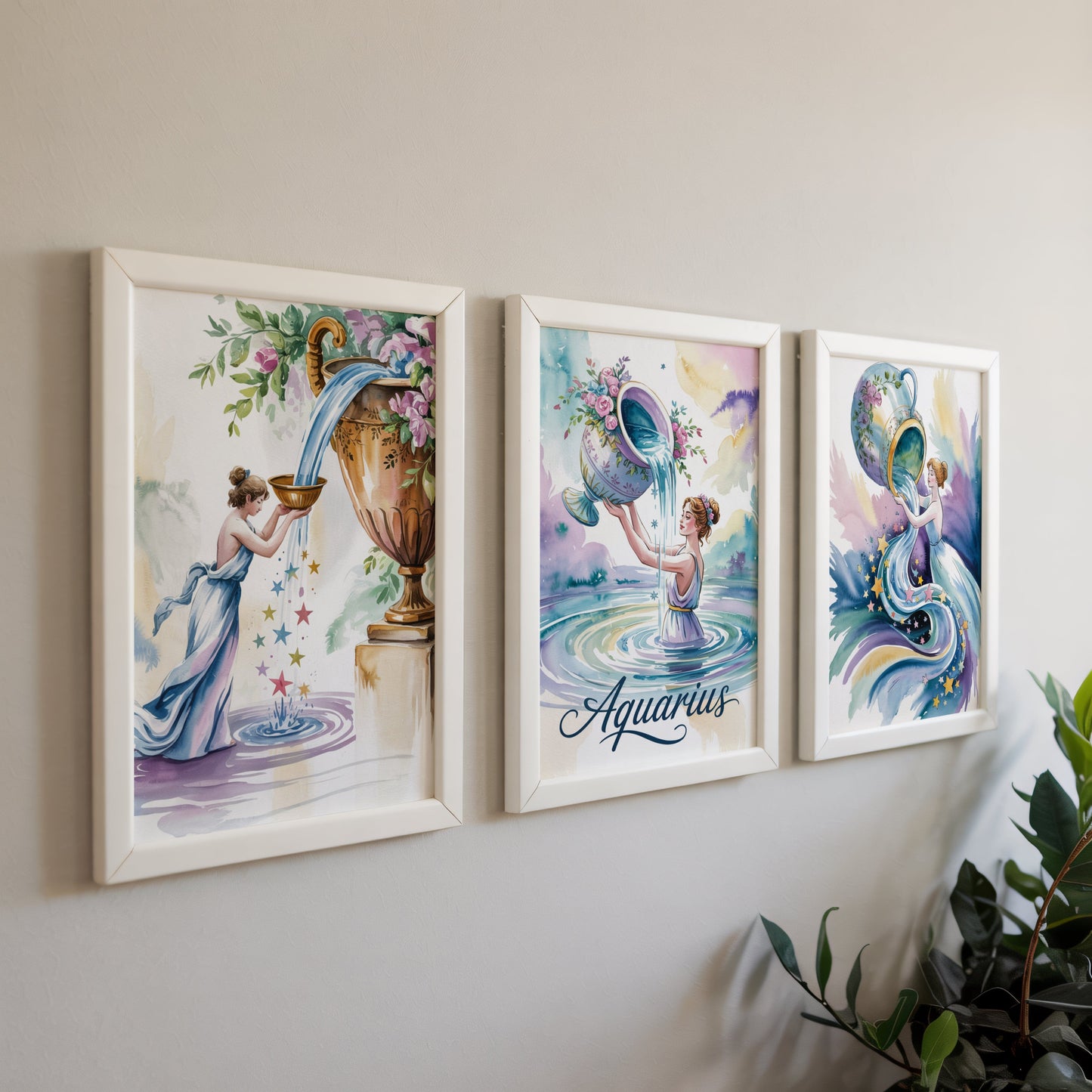 Aisle29 Posters Aquarius Bearer Wall Art (Set of 3)