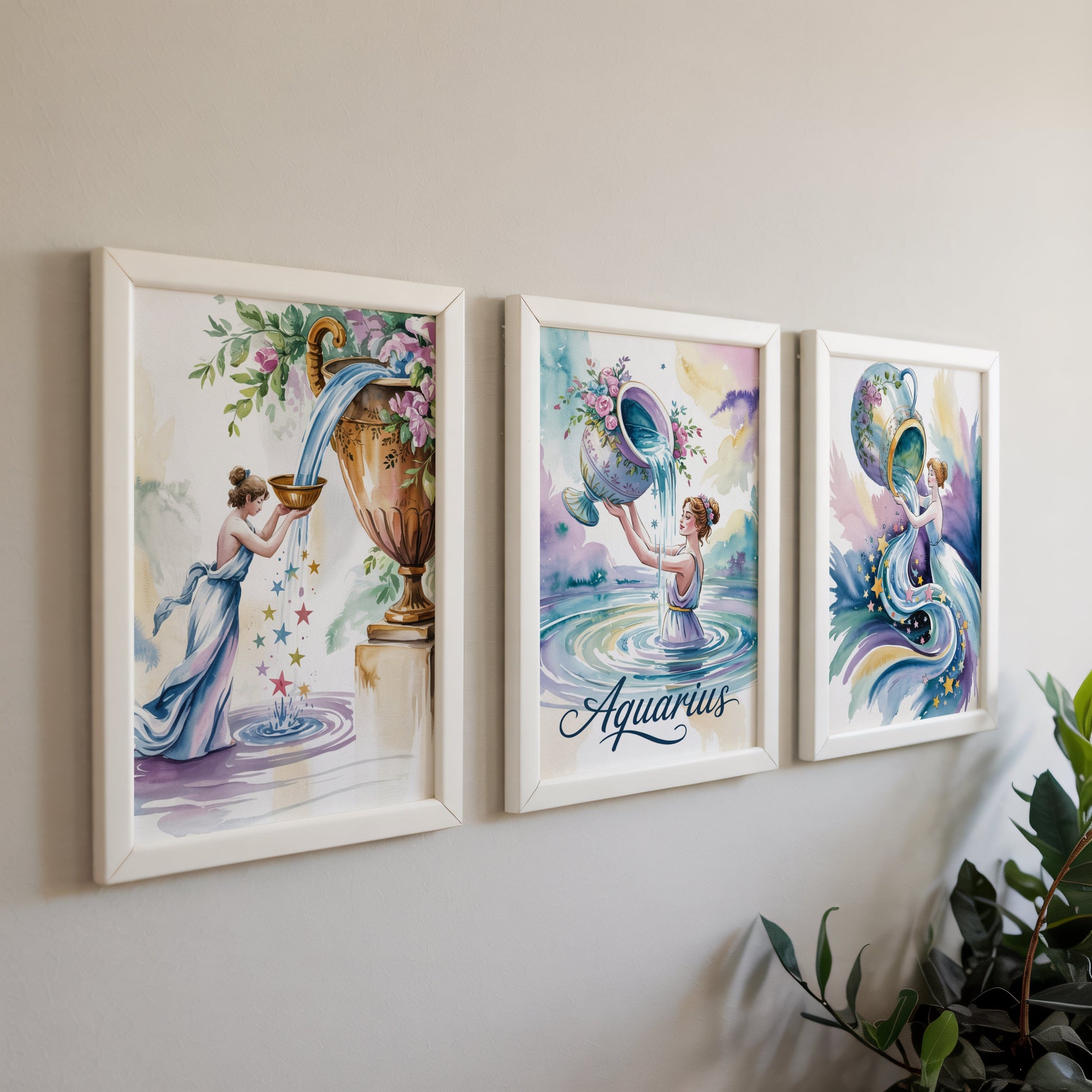 Aisle29 Posters Aquarius Bearer Wall Art (Set of 3)