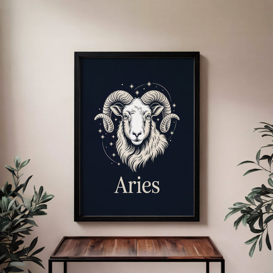 Aisle29 Posters Aries Zodiac Portrait Wall Art