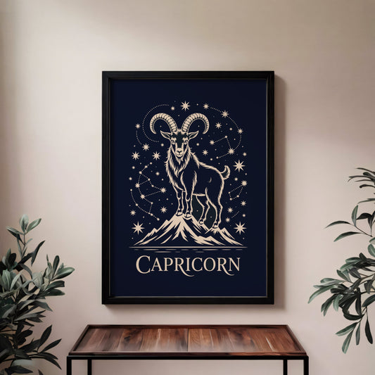 Aisle29 Posters Capricorn Mountain Night Wall Art
