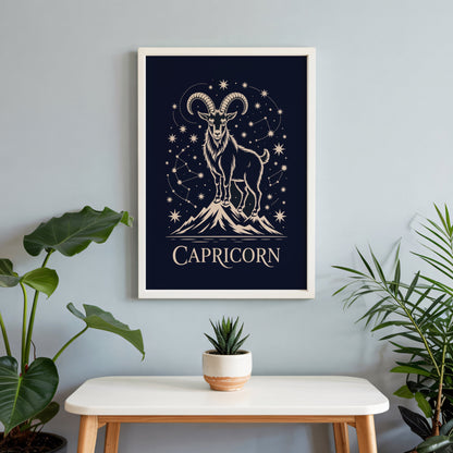 Aisle29 Posters Capricorn Mountain Night Wall Art