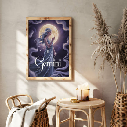 Aisle29 Posters Gemini Lunar Wall Art