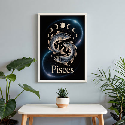 Aisle29 Posters Pisces Moon Wall Art