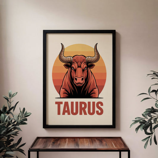Aisle29 Posters Taurus Determined Bull Wall Art