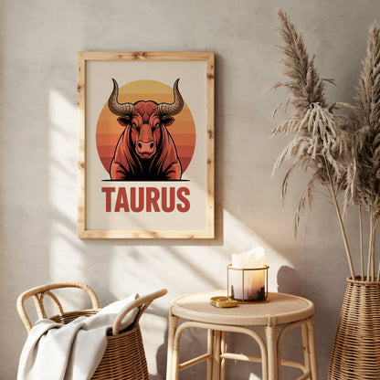 Aisle29 Posters Taurus Determined Bull Wall Art