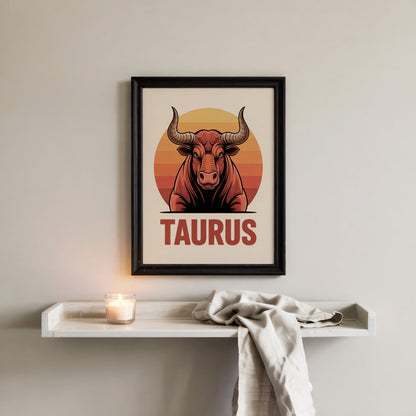 Aisle29 Posters Taurus Determined Bull Wall Art