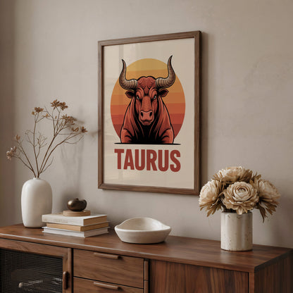 Aisle29 Posters Taurus Determined Bull Wall Art