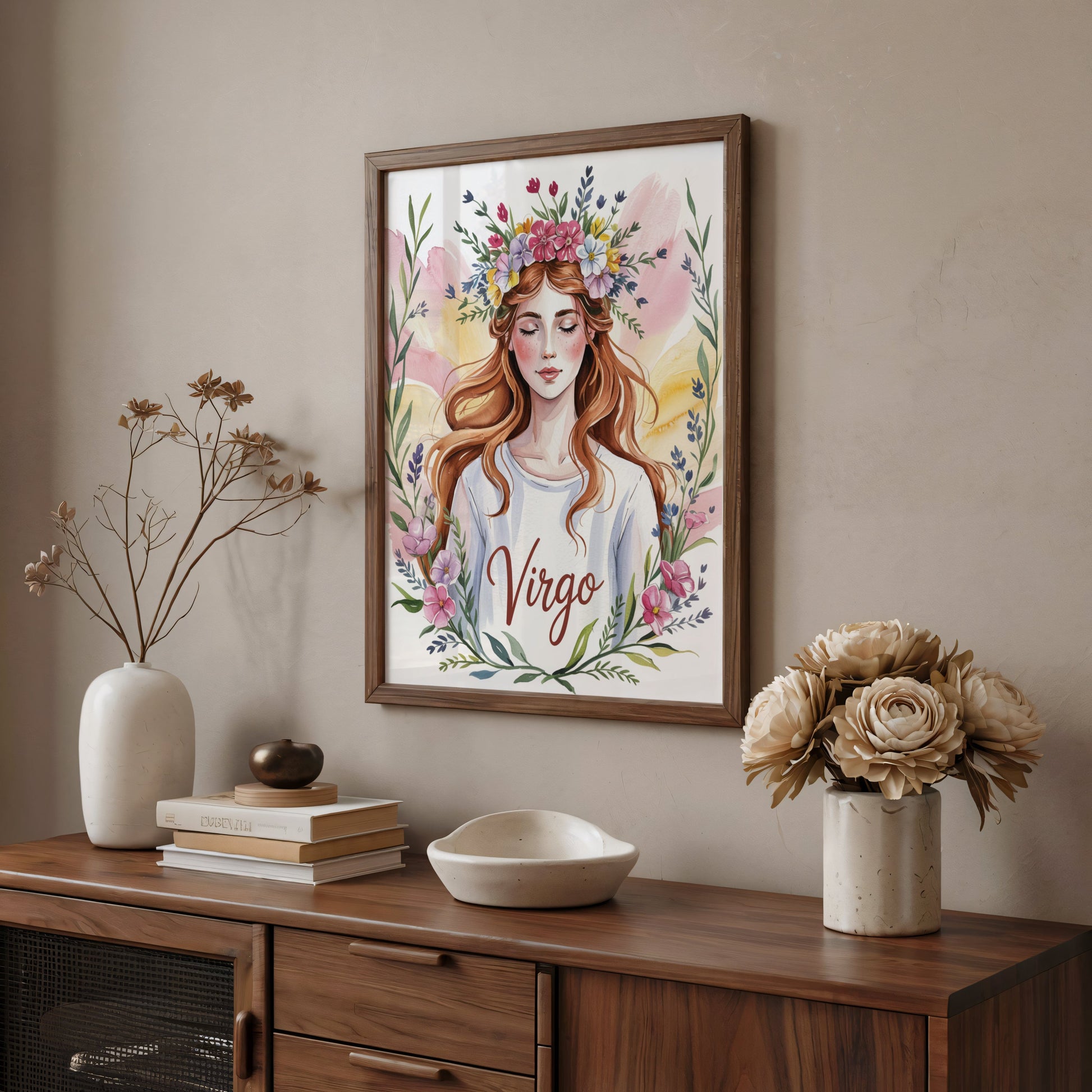 Aisle29 Posters Virgo The Flowered Maiden Wall Art