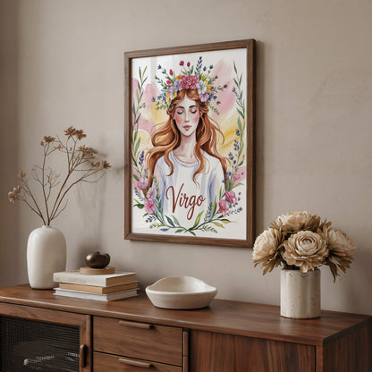 Aisle29 Posters Virgo The Flowered Maiden Wall Art