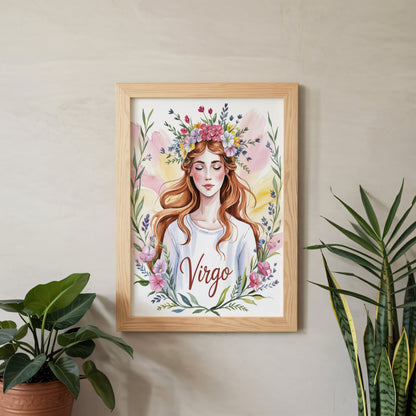 Aisle29 Posters Virgo The Flowered Maiden Wall Art