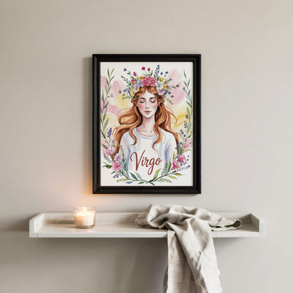 Aisle29 Posters Virgo The Flowered Maiden Wall Art