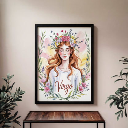 Aisle29 Posters Virgo The Flowered Maiden Wall Art