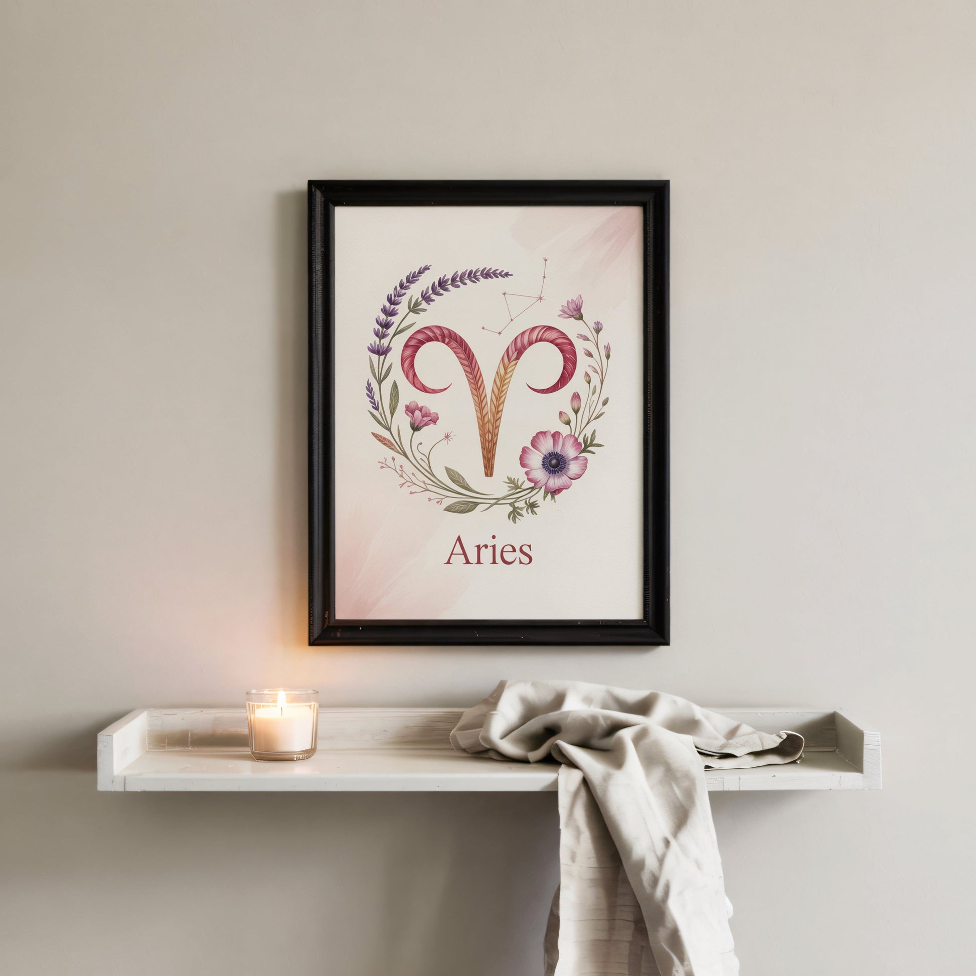 Aisle29 Print Aries Intricate Watercolour Wall Art
