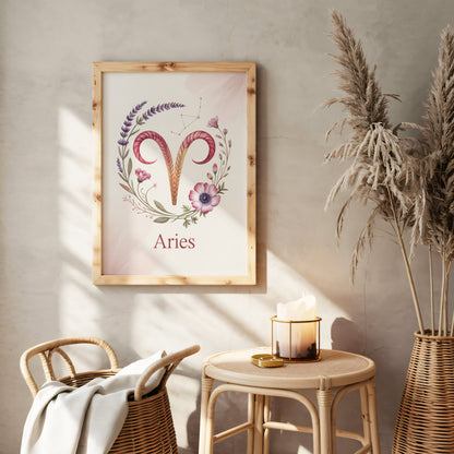 Aisle29 Print Aries Intricate Watercolour Wall Art