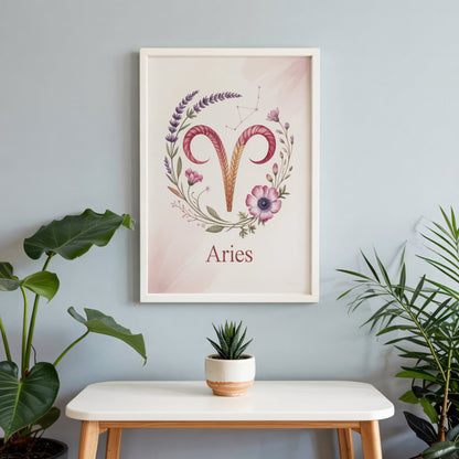 Aisle29 Print Aries Intricate Watercolour Wall Art