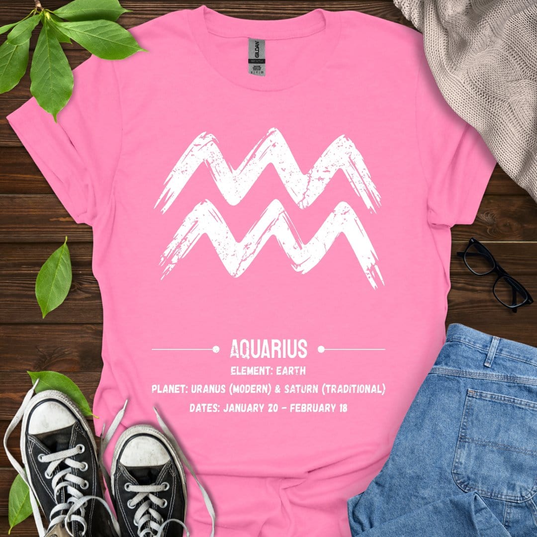 Printify T-Shirt Azalea / S Aquarius Glyph