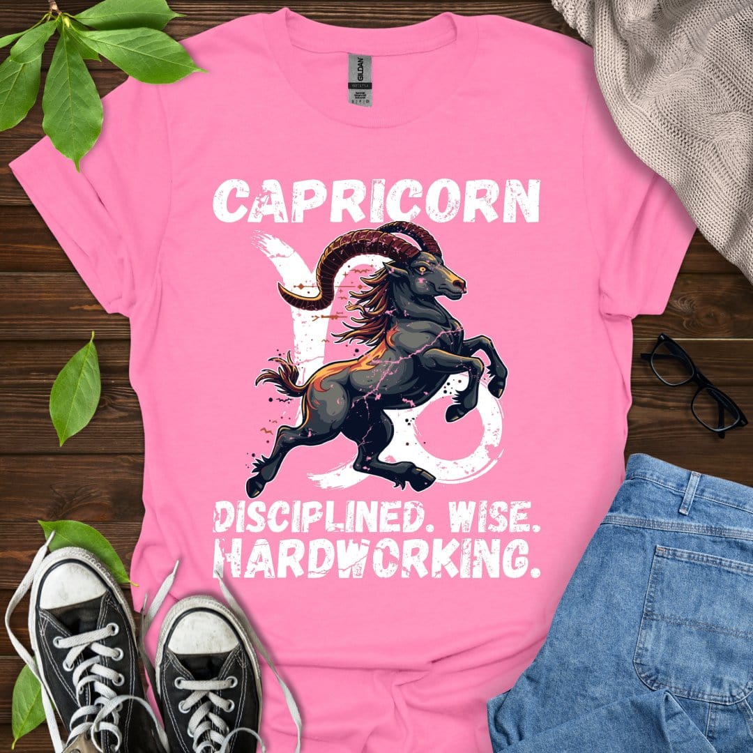 Printify T-Shirt Azalea / S Capricorn - Disciplined. Wise. Hardworking.