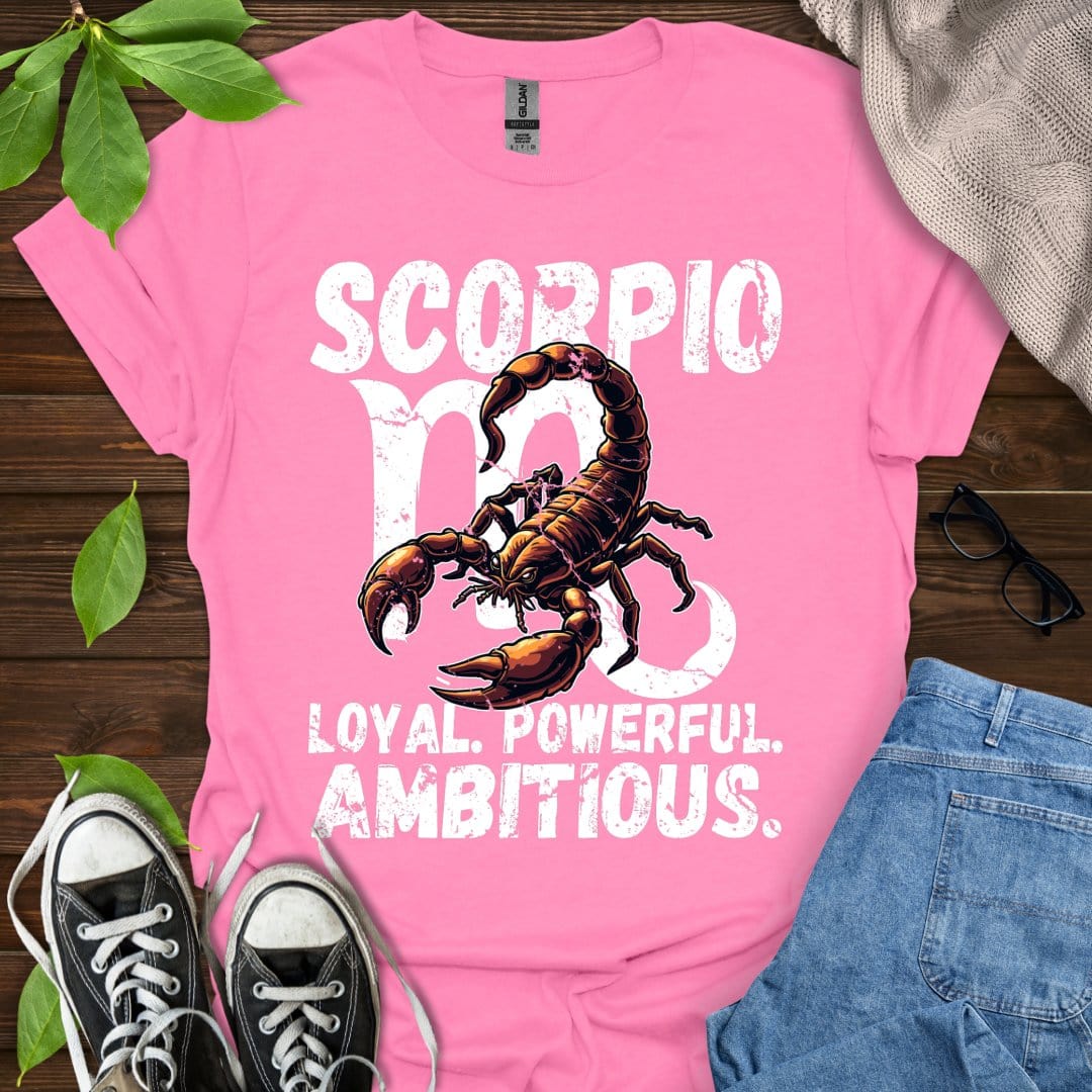 Printify T-Shirt Azalea / S Scorpio - Loyal. Powerful. Ambitious