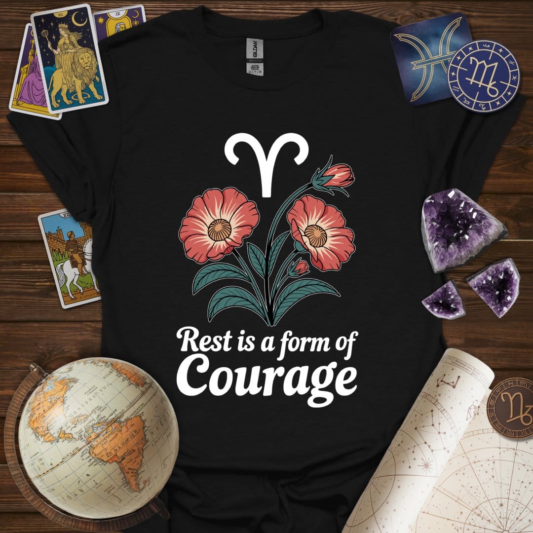 Printify T-Shirt Black / S Aries Courage T-Shirt