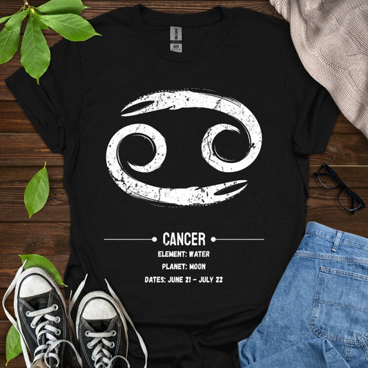 Printify T-Shirt Black / S Cancer Glyph T-Shirt