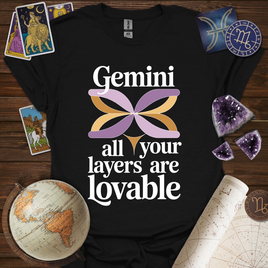 Printify T-Shirt Black / S Gemini Lovable T-Shirt