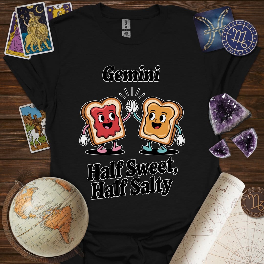 Printify T-Shirt Black / S Gemini Zodiac Bread T-Shirt