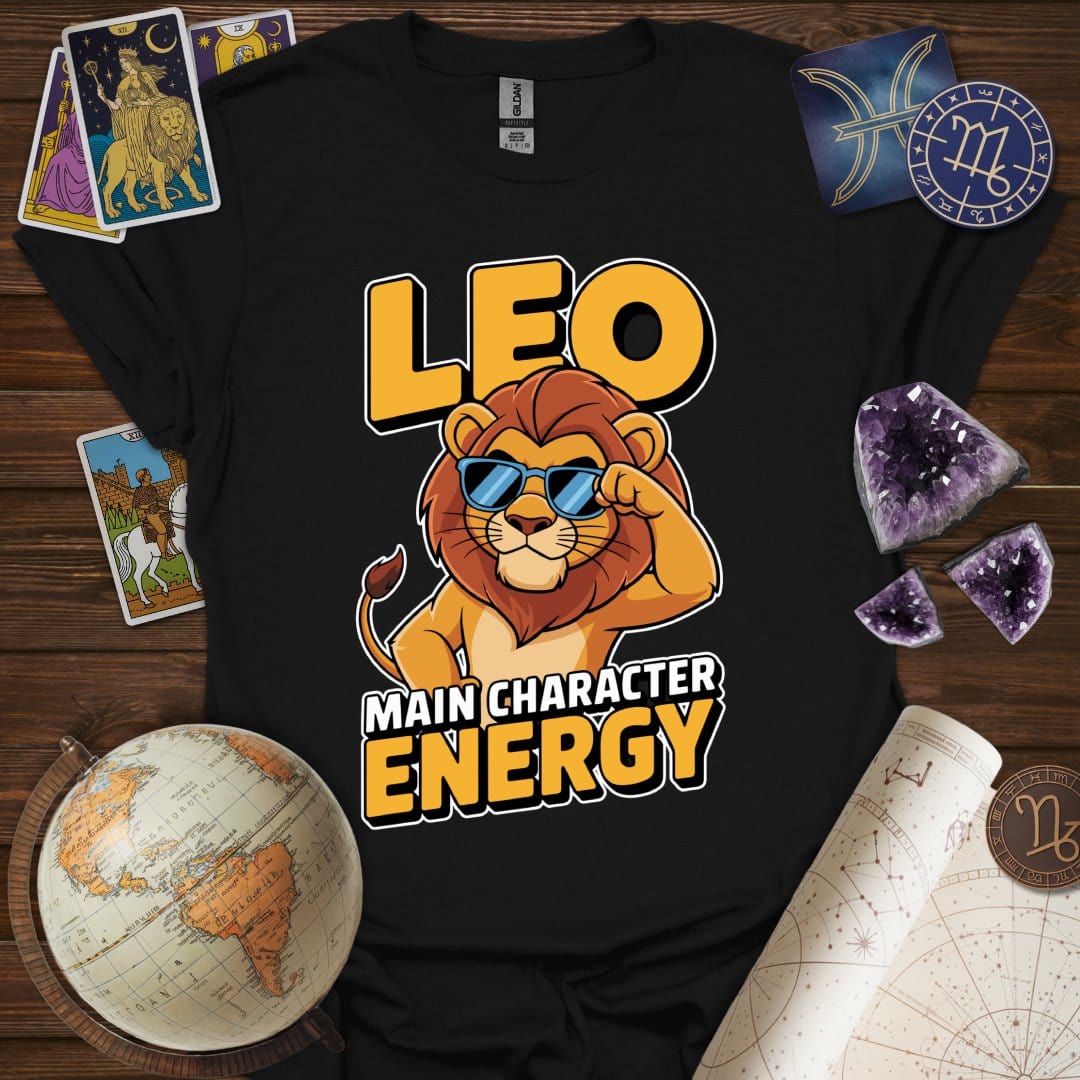 Printify T-Shirt Black / S Leo - Main Character Energy T-Shirt