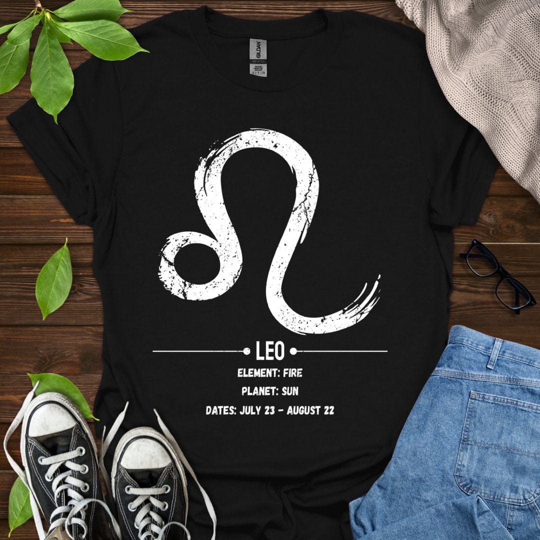Printify T-Shirt Black / XS Leo Glyph