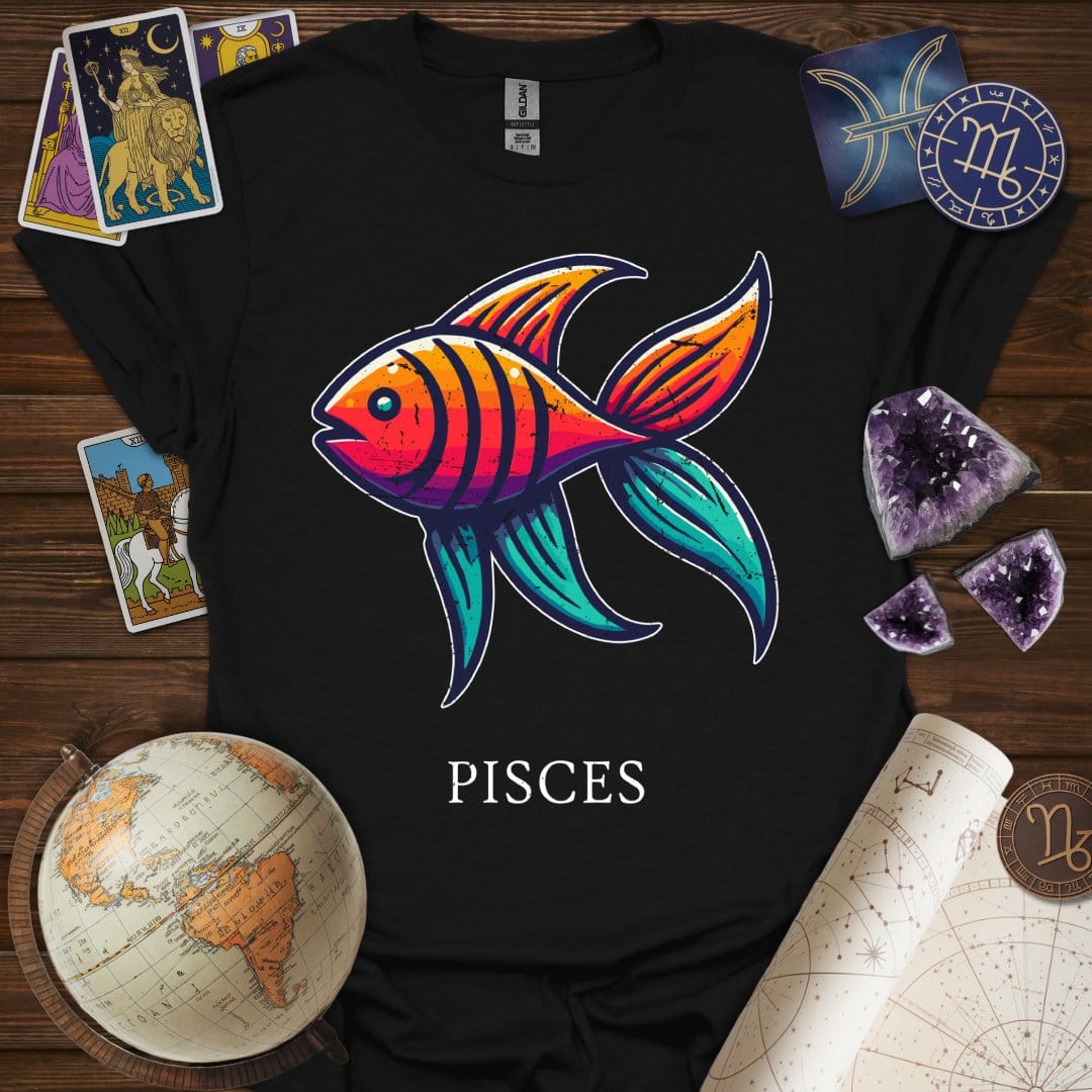 Printify T-Shirt Black / XS Pisces Icon T-Shirt