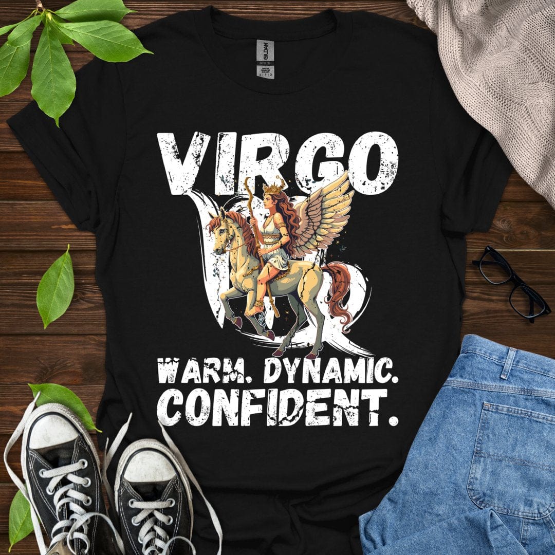 Printify T-Shirt Black / XS Virgo - Warm. Dynamic. Confident.
