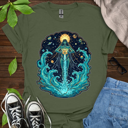 Printify T-Shirt Military Green / S Aquarius - Graphic