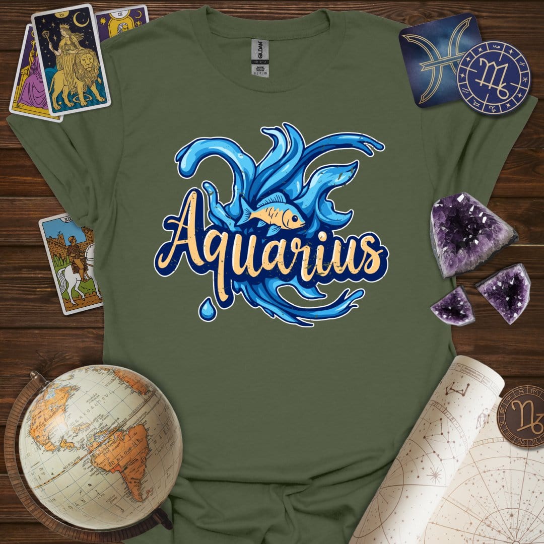 Printify T-Shirt Military Green / S Aquarius Legacy T-Shirt