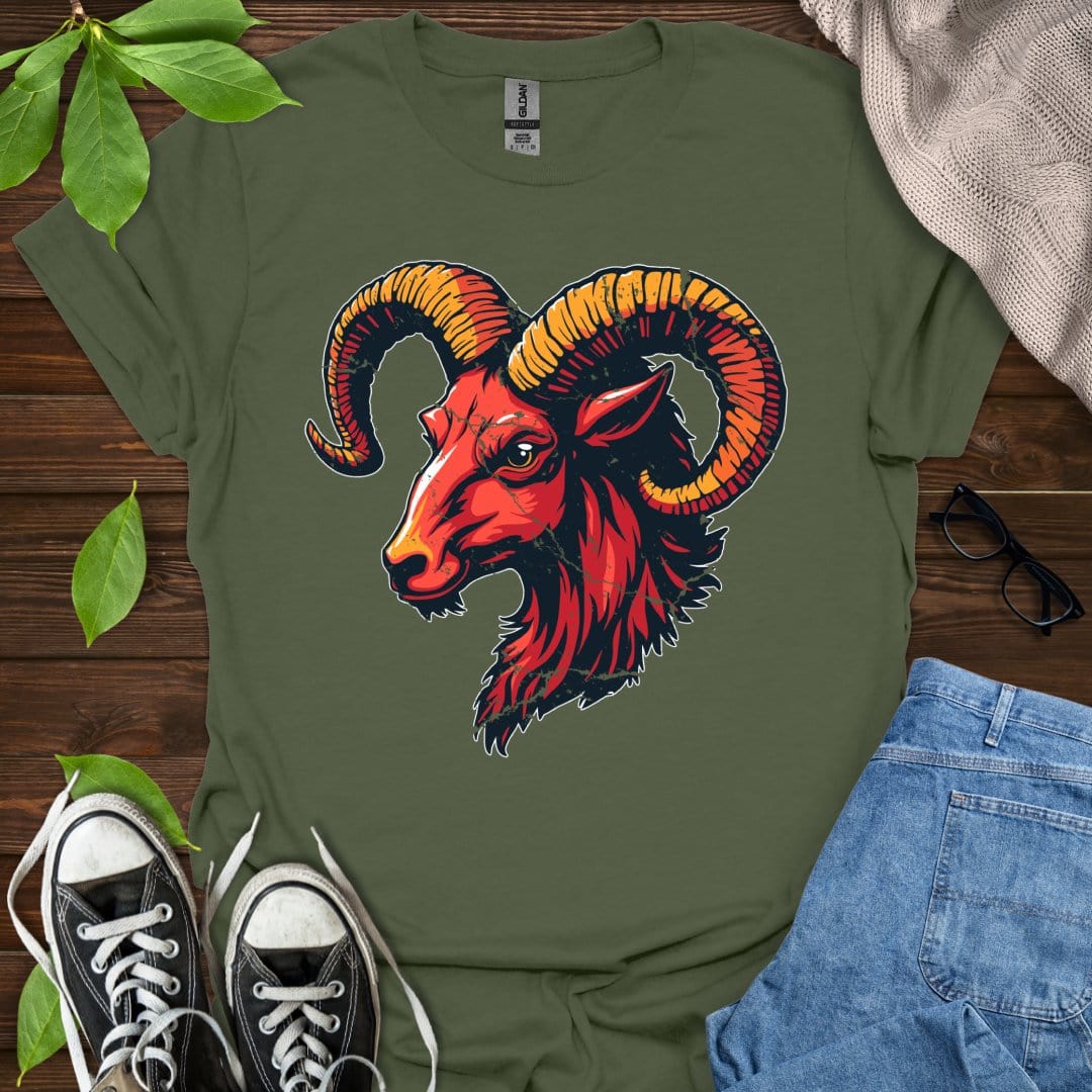 Printify T-Shirt Military Green / S Aries - Graphic