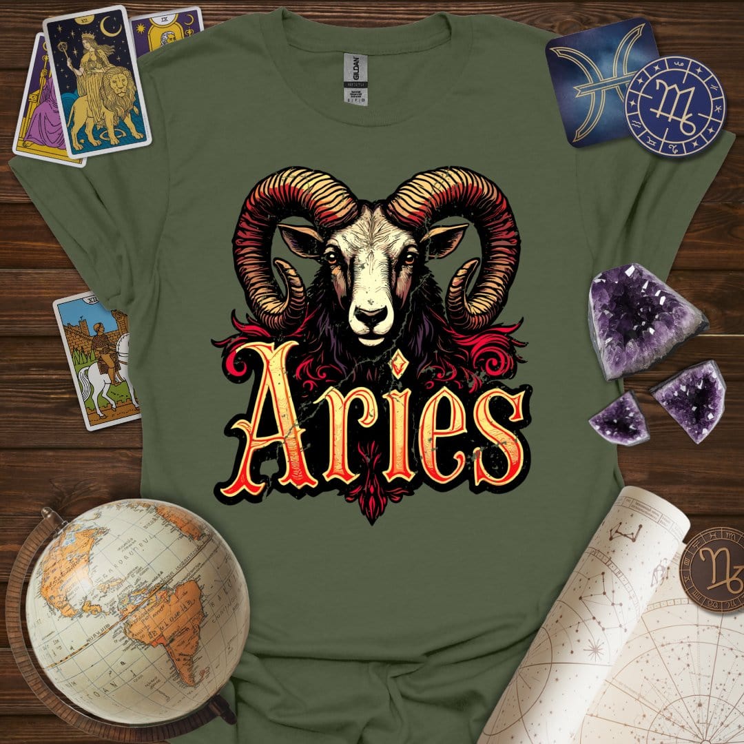 Printify T-Shirt Military Green / S Aries Legacy T-Shirt