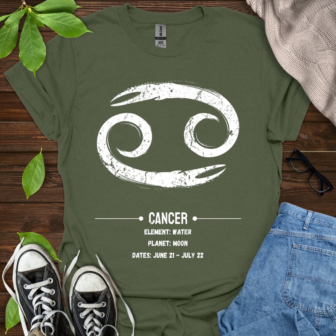 Printify T-Shirt Military Green / S Cancer Glyph T-Shirt