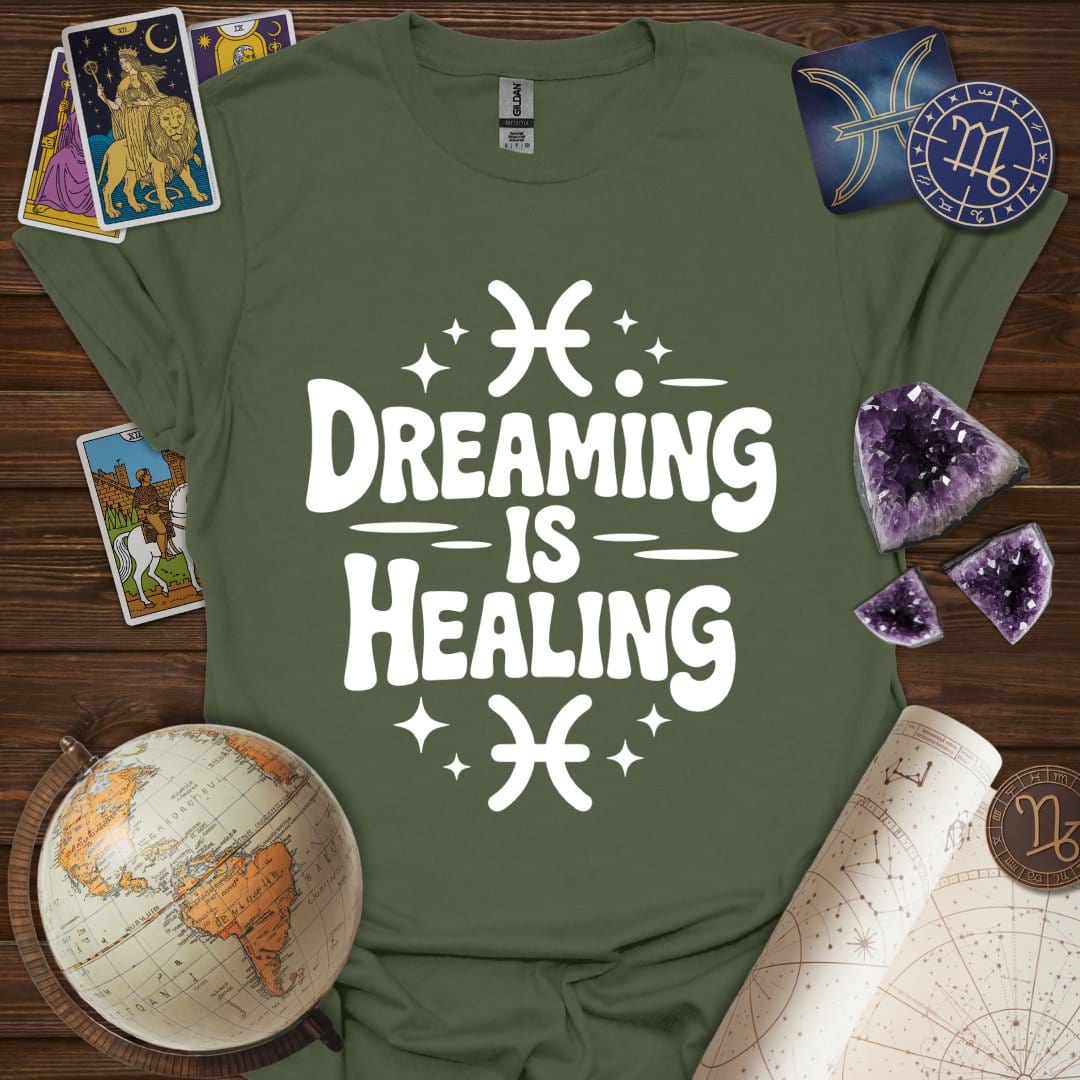 Printify T-Shirt Military Green / S Dreaming is Healing T-Shirt