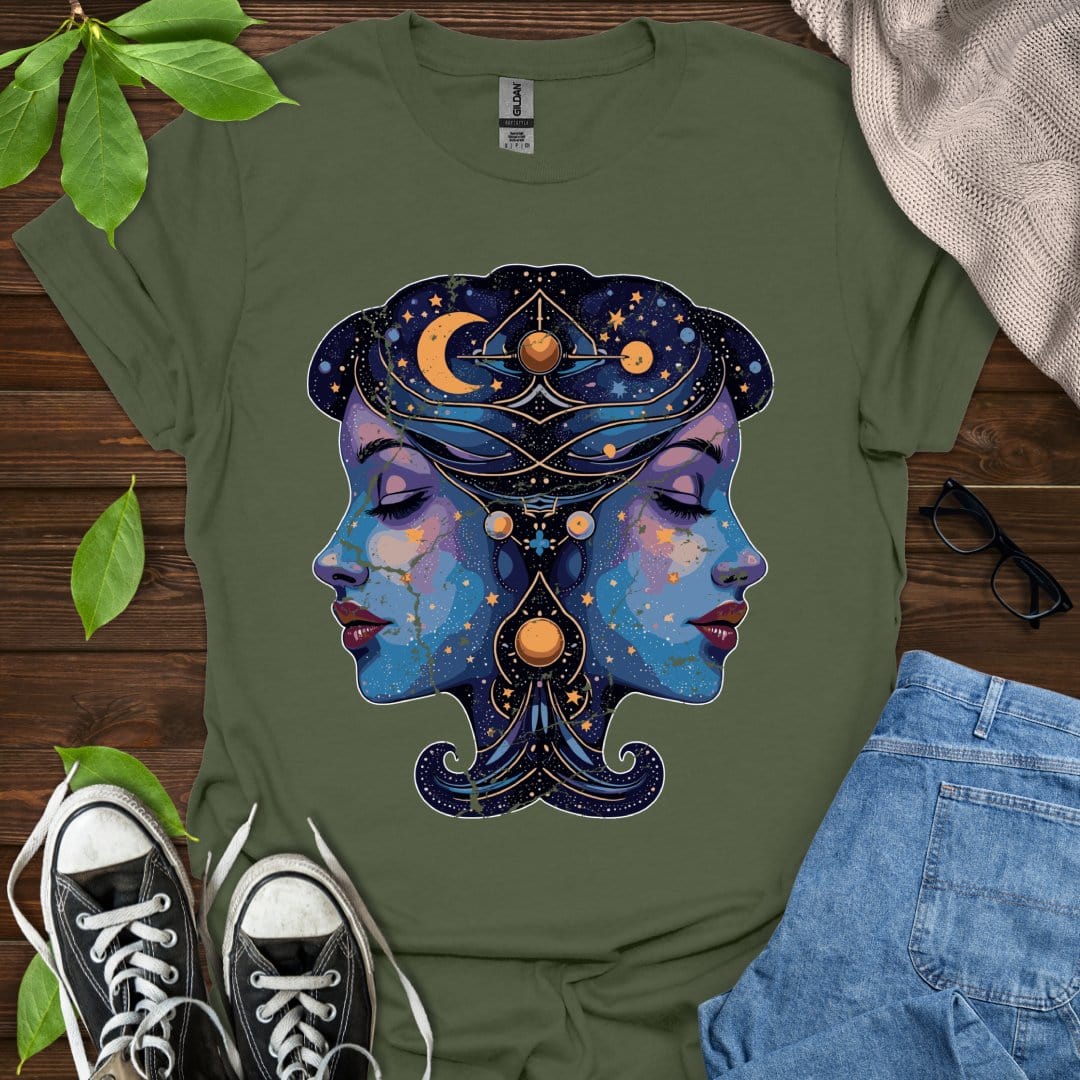 Printify T-Shirt Military Green / S Gemini - Graphic