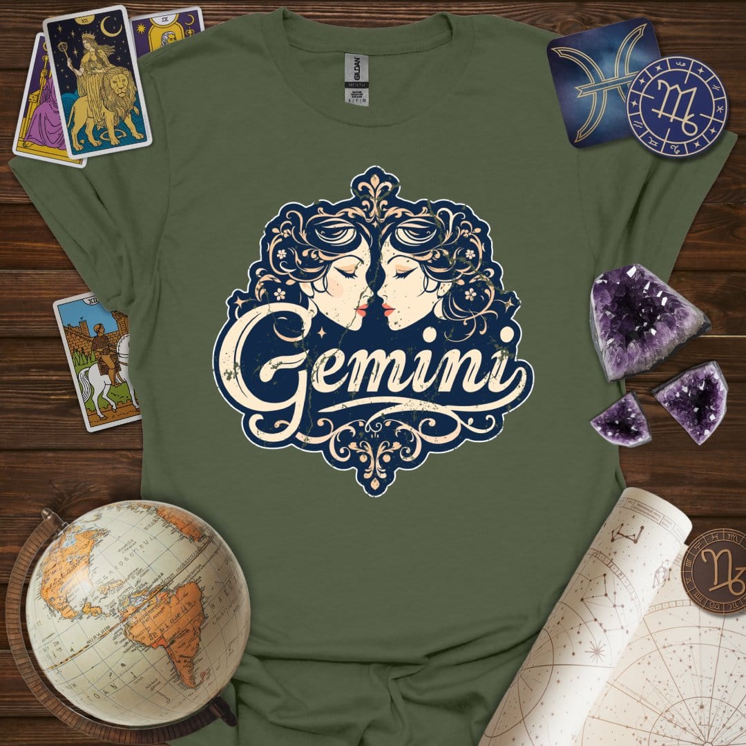 Printify T-Shirt Military Green / S Gemini Legacy T-Shirt