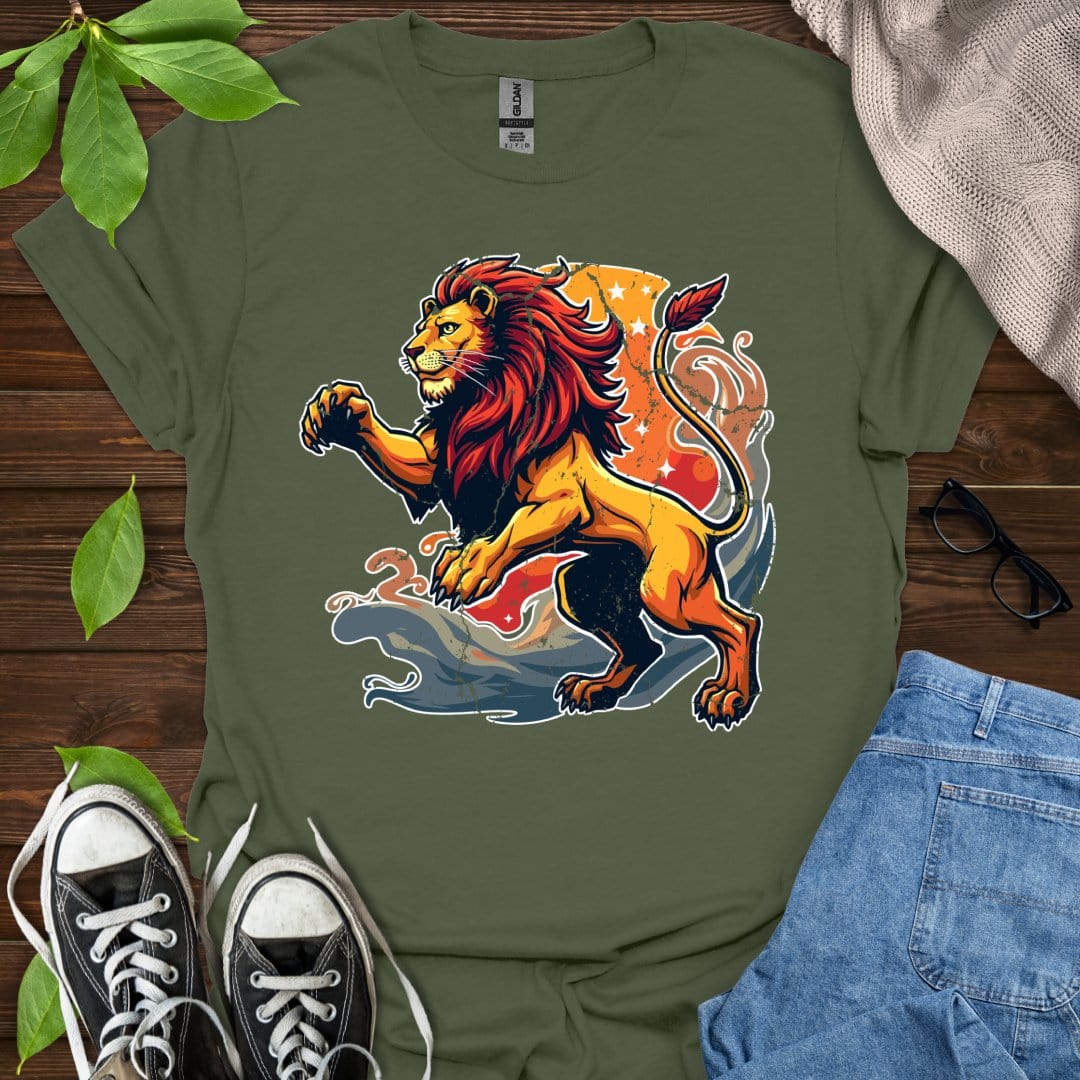Printify T-Shirt Military Green / S Leo - Graphic