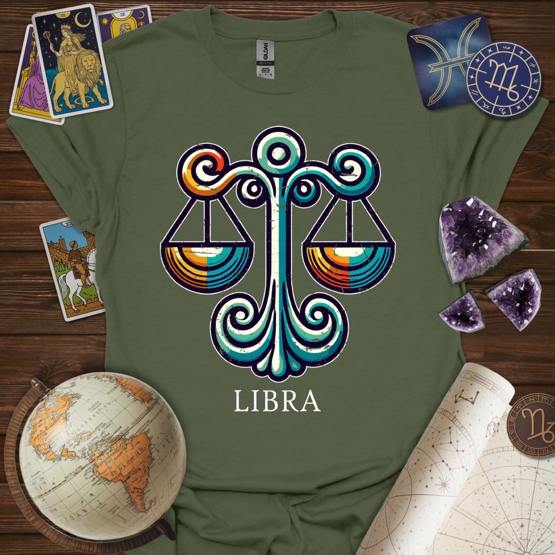 Printify T-Shirt Military Green / S Libra Icon T-Shirt