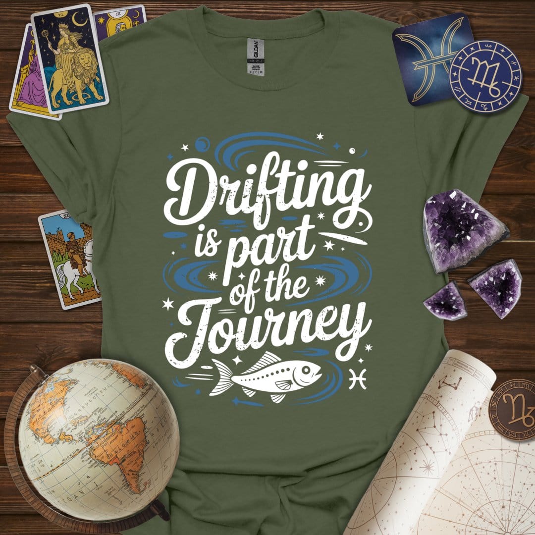 Printify T-Shirt Military Green / S Pisces Drifting Journey T-Shirt