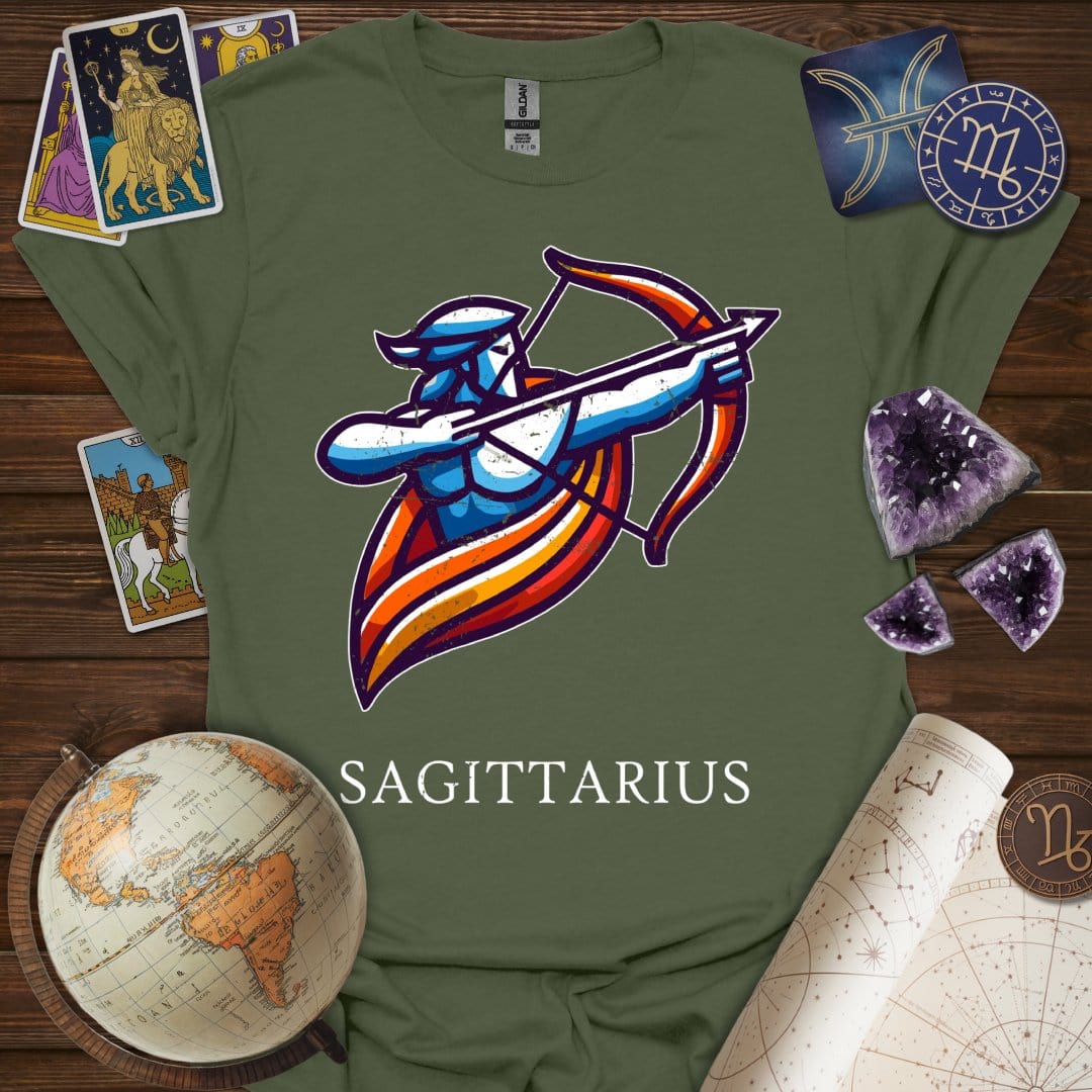Printify T-Shirt Military Green / S Sagittarius Icon T-Shirt