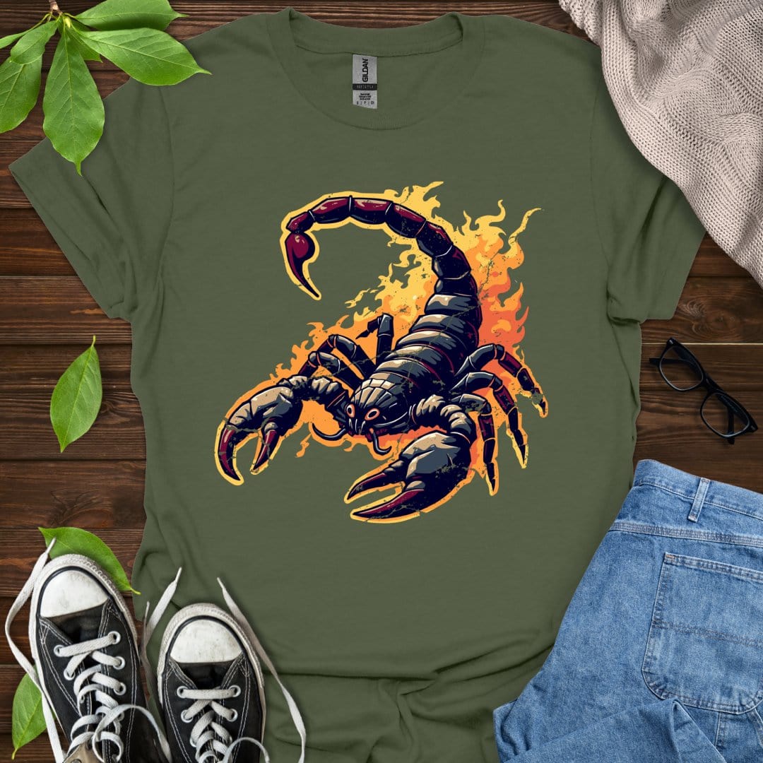Printify T-Shirt Military Green / S Scorpio - Graphic