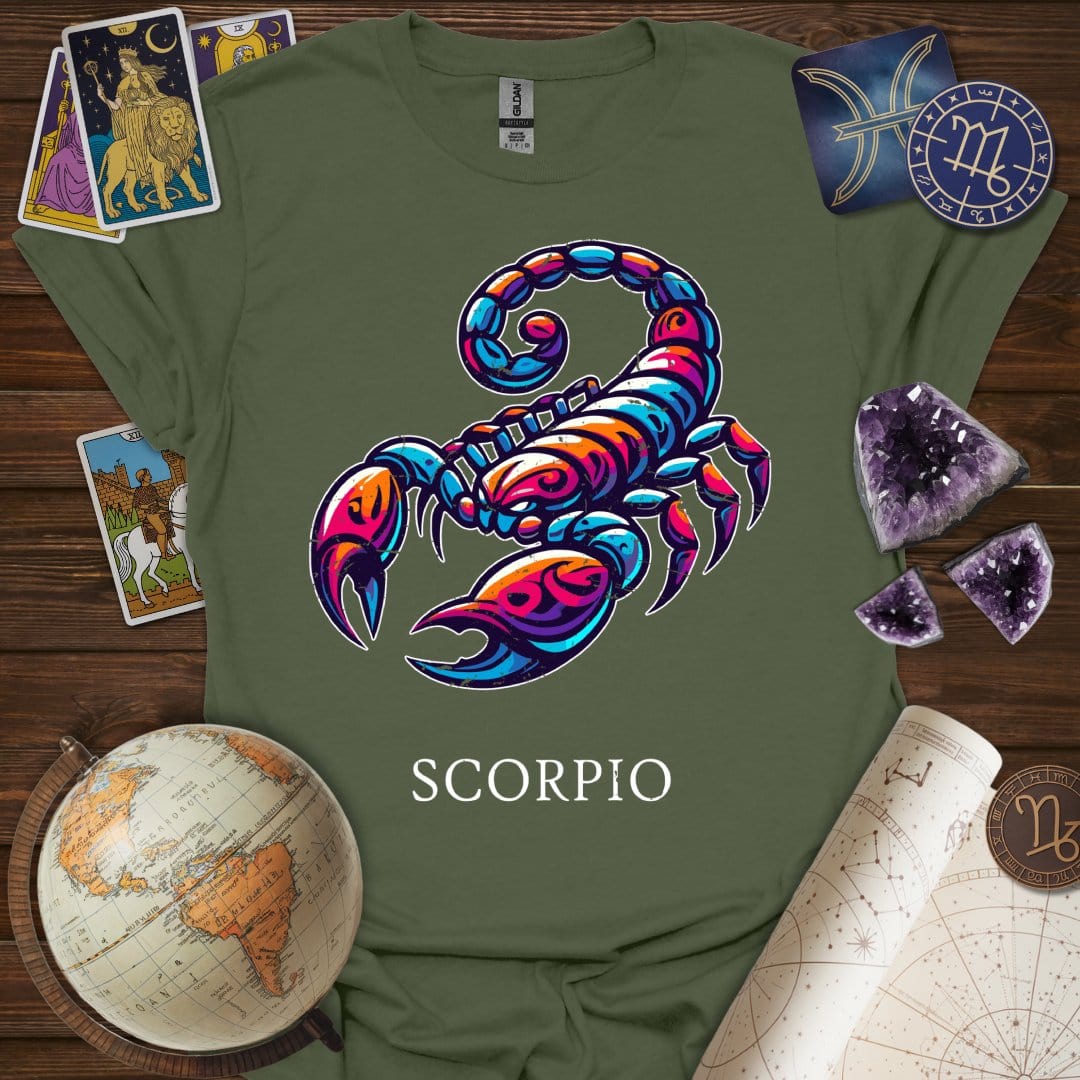 Printify T-Shirt Military Green / S Scorpio Icon T-Shirt