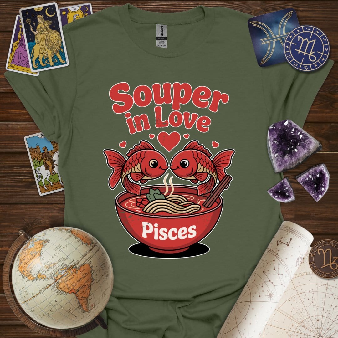 Printify T-Shirt Military Green / S Souper In Love T-Shirt