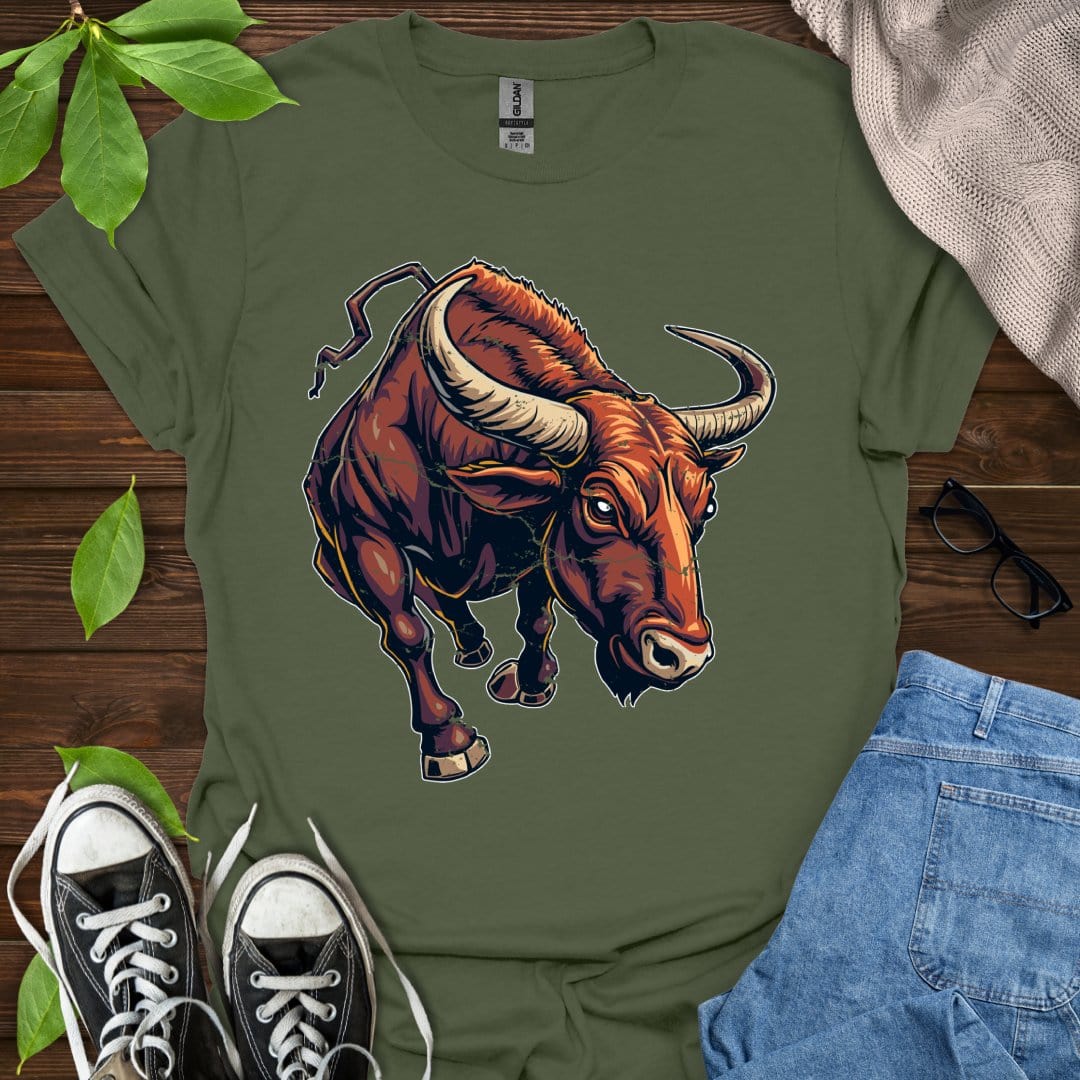 Printify T-Shirt Military Green / S Taurus - Graphic