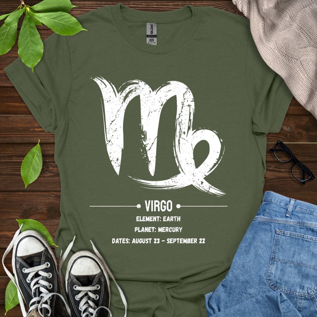 Printify T-Shirt Military Green / S Virgo Glyph