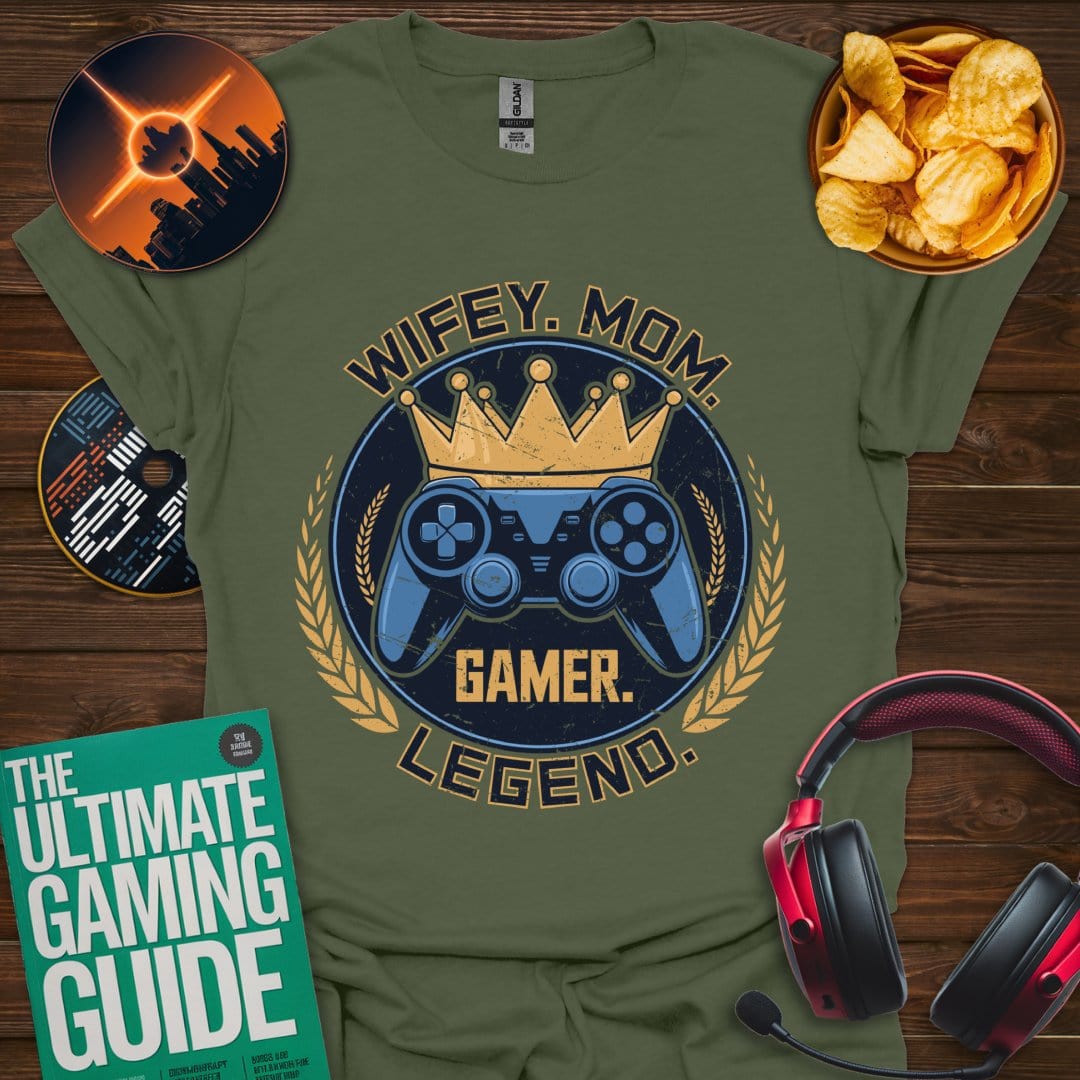 Printify T-Shirt Military Green / S Wifey. Mom. Legend.