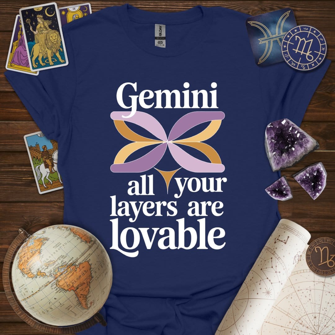 Printify T-Shirt Navy / S Gemini Lovable T-Shirt